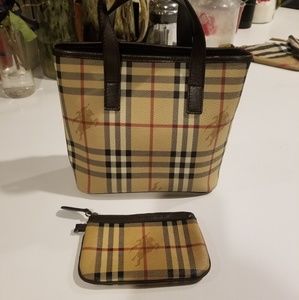 Authentic Burberry Tote and wallet combo